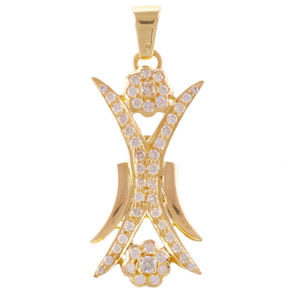 Pre-Owned 18ct Yellow Gold 0.55ct Diamond Cocktail Geometrical Pendant - 4.1g - FJewellery