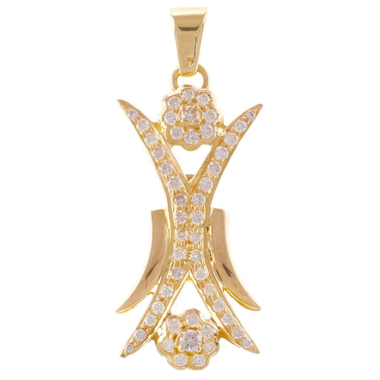 Pre-Owned 18ct Yellow Gold 0.55ct Diamond Cocktail Geometrical Pendant - 4.2g - FJewellery