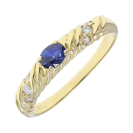 Pre-owned 18ct Yellow Gold Sapphire Ring - Size L 1/2 - FJewellery