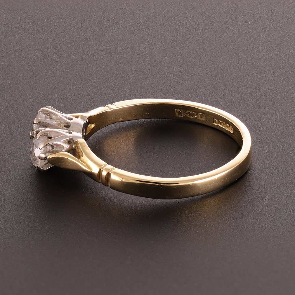 Pre-Owned 18ct Yellow Gold Vintage Diamond Set Ring - 2.6g - FJewellery
