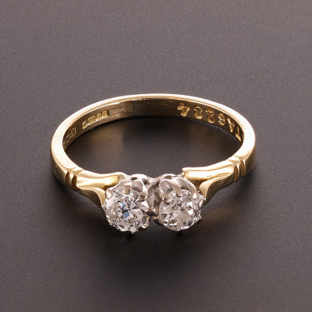 Pre-Owned 18ct Yellow Gold Vintage Diamond Set Ring - 2.6g - FJewellery