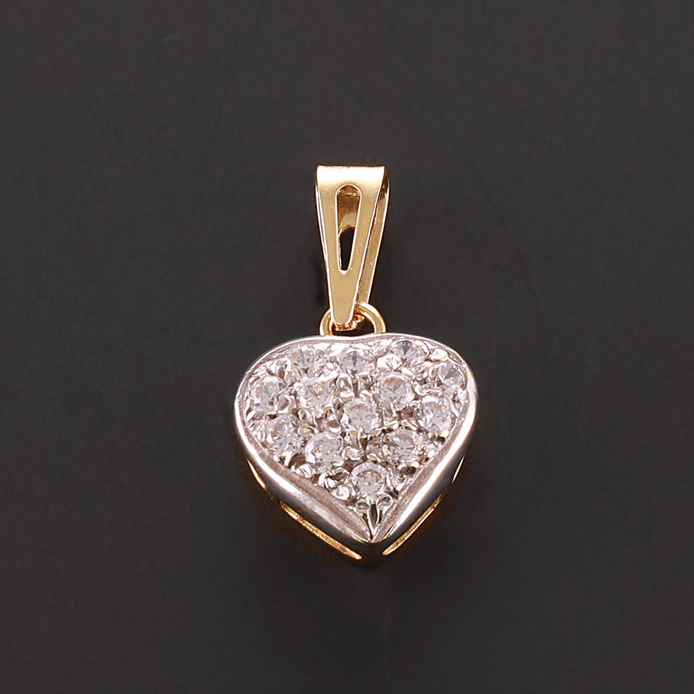 Pre-Owned 18ct Yellow & White Gold Cocktail Heart Shape Pendant - 2g - FJewellery