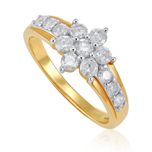 Pre-owned 9ct Yellow Gold cluster Diamond ring - FJewellery