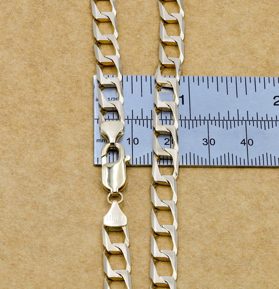 Pre-owned 9ct Yellow Gold Square Curb Chain - 27g - 20" - FJewellery