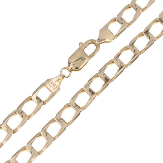 Pre-owned 9ct Yellow Gold Square Curb Chain - 27g - 20" - FJewellery