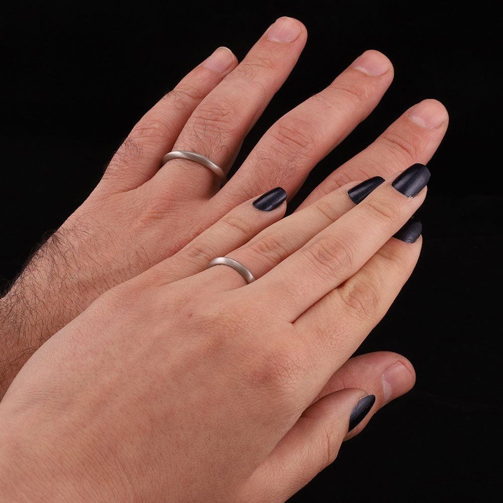 Pre - owned Platinum Knife Edge Wedding Band Rings - 13g - Size Y & J 6000264 - FJewellery