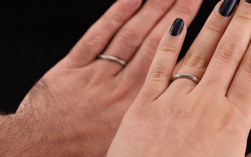 Pre - owned Platinum Knife Edge Wedding Band Rings - 13g - Size Y & J 6000264 - FJewellery