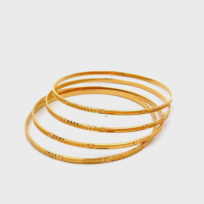 22ct yellow gold pre-loved set of bangles FCP01002301