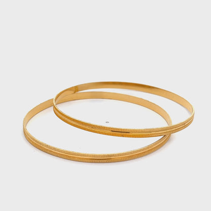 22ct yellow gold pre-owned bangle set 02031687