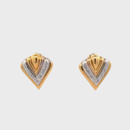 18ct yellow-white gold preloved earrings 08001853