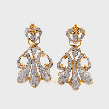 22ct yellow gold earrings with stones 07002443