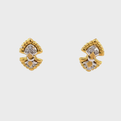 18ct yellow-white gold pre-loved earrings 08001864