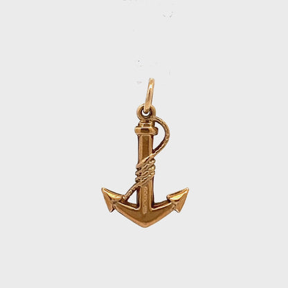 9ct yellow gold anchor pendant 05002004