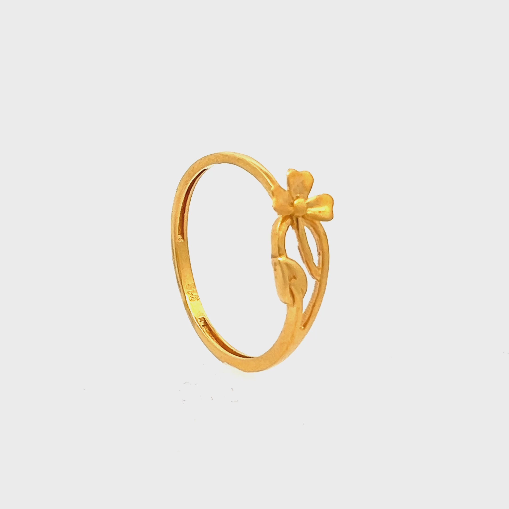 22ct Yellow Gold Petal Flower Ring PZ325-RN17 – FJewellery