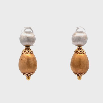 18ct yellow-white gold preloved earrings 02032492