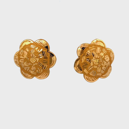 22ct yellow gold pre-owned stud earrings FCA11000170-1