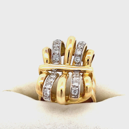 18ct yellow gold pre-owned ring with stones 08001841