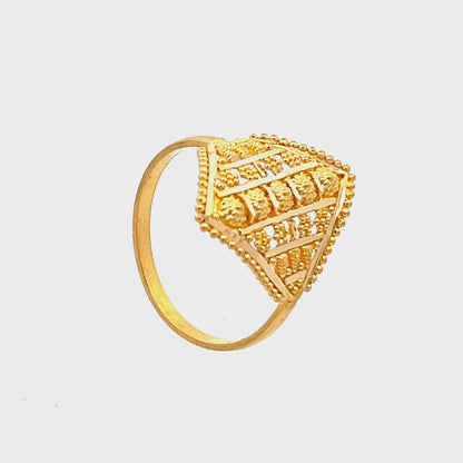 22ct Yellow Gold Geometric Kite Ring PZ325-RN27