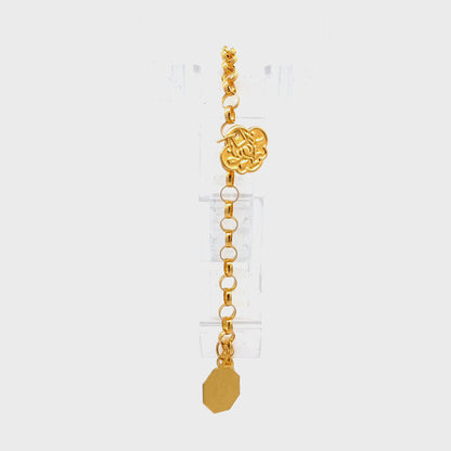 22ct yellow gold second-hand bracelet with charms FCA08002217-16