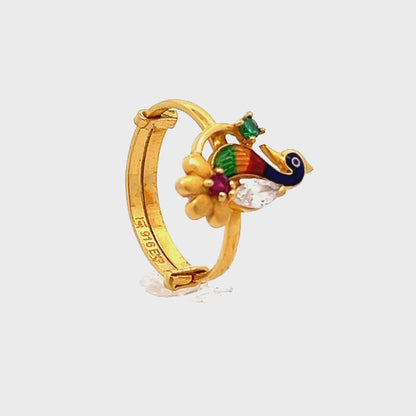 22ct Pre-owned Colorful Peacock Design Ring FCP05000450-4