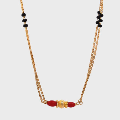 18ct yellow gold pre-owned necklace with beads FCA03027634-1