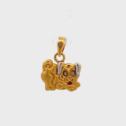 22ct Charming Dog Pendant in Gold FCP05000429-4