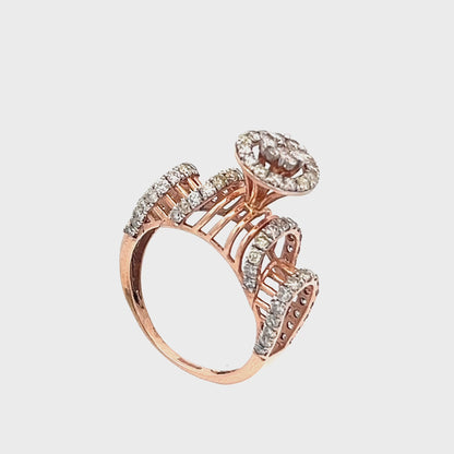 14ct rose gold pre-owned ring with stones 07002457