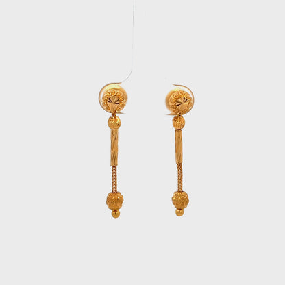 22ct yellow gold pre-owned drop earrings FCA03028901-8