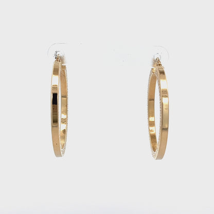 14ct yellow gold pre-owned hoop earrings FCA00005695-1