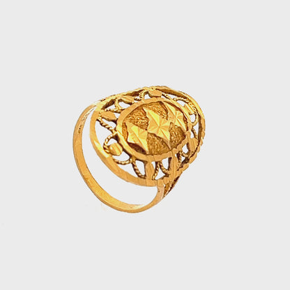 22ct Vintage Gold Filigree Ring FCA11000513-4