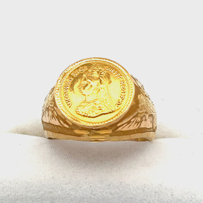 22ct second-hand yellow gold ring 01002972