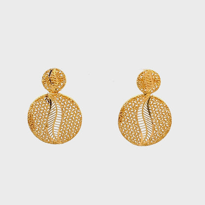 22ct yellow gold pre-owned earrings FCA07001324-1-1