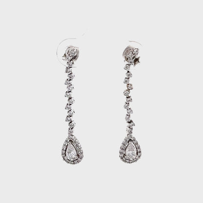 18ct white gold drop earrings 02029341