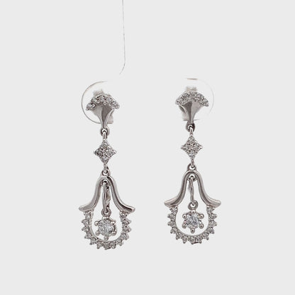 18ct white gold drop earrings 02029345