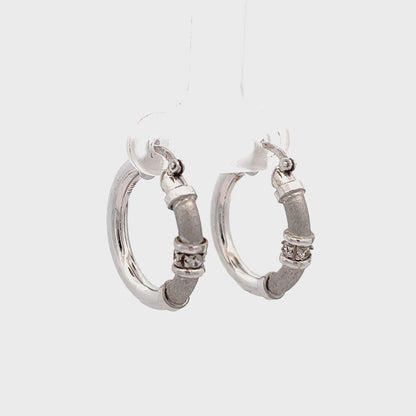 9ct white gold pre-loved hoop earrings 05001985