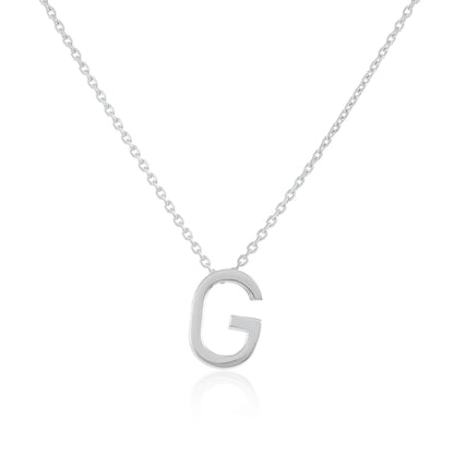 Rhodium plated silver Initial G Necklace PSJCNP - GR - FJewellery