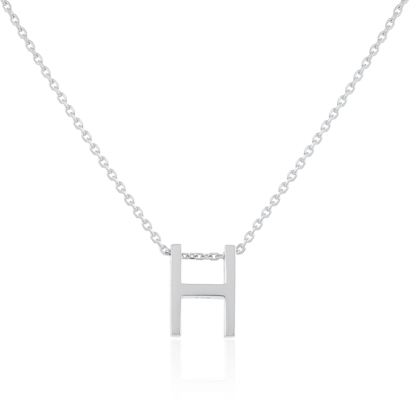 Rhodium plated silver Initial G Necklace PSJCNP - HR - FJewellery