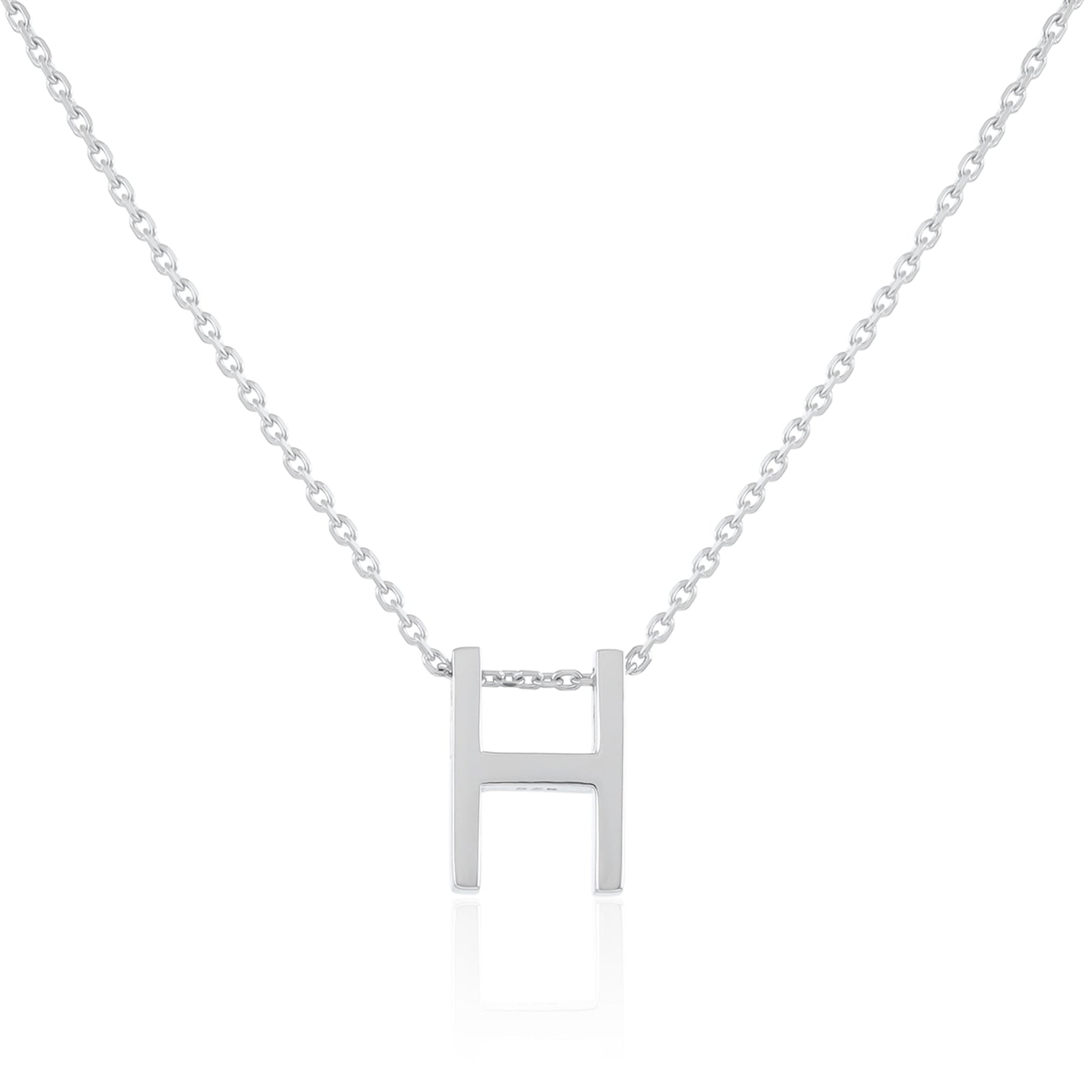 Rhodium plated silver Initial G Necklace PSJCNP - HR - FJewellery