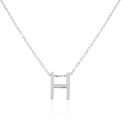 Rhodium plated silver Initial G Necklace PSJCNP - HR - FJewellery