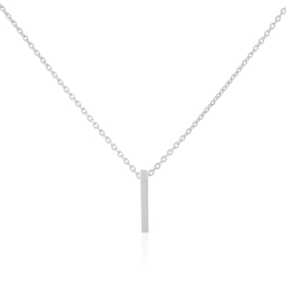 Rhodium plated silver Initial I Necklace PSJCNP - IR - FJewellery