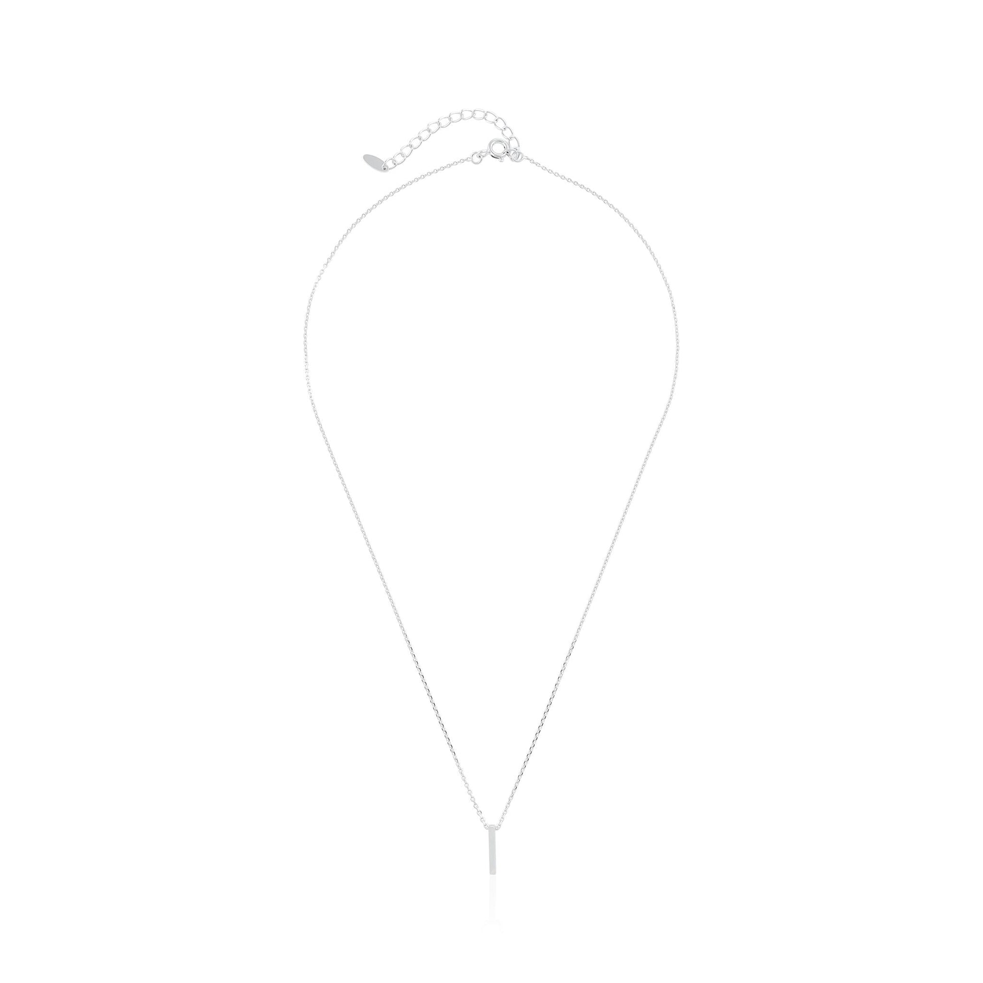 Rhodium plated silver Initial I Necklace PSJCNP - IR - FJewellery