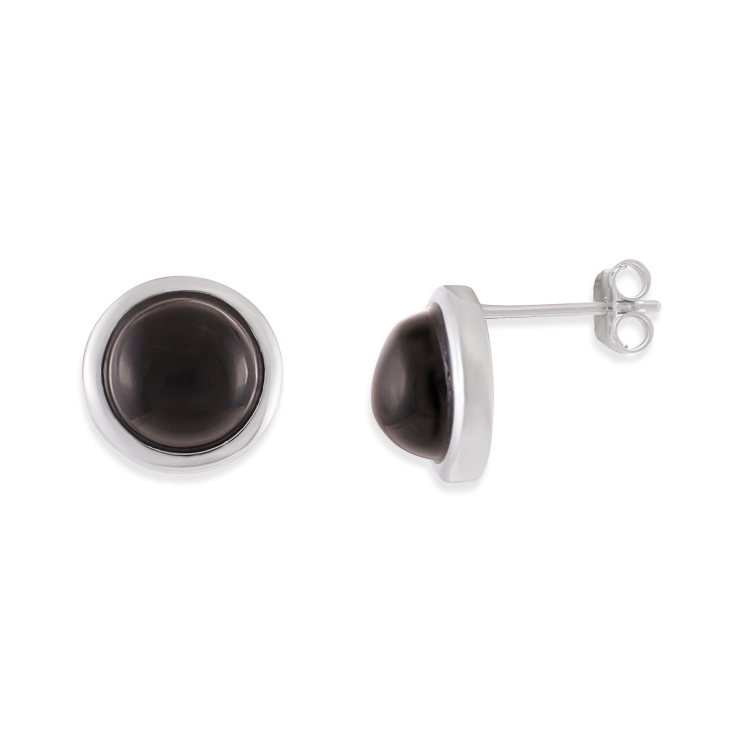 Silver rhodium plated earrings with black onyx stone SER6001.BO - FJewellery