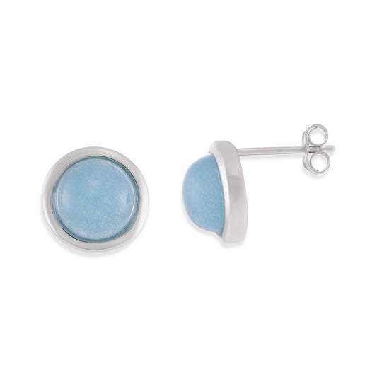 Silver rhodium plated earrings with blue quartz SER6001.BQ - FJewellery