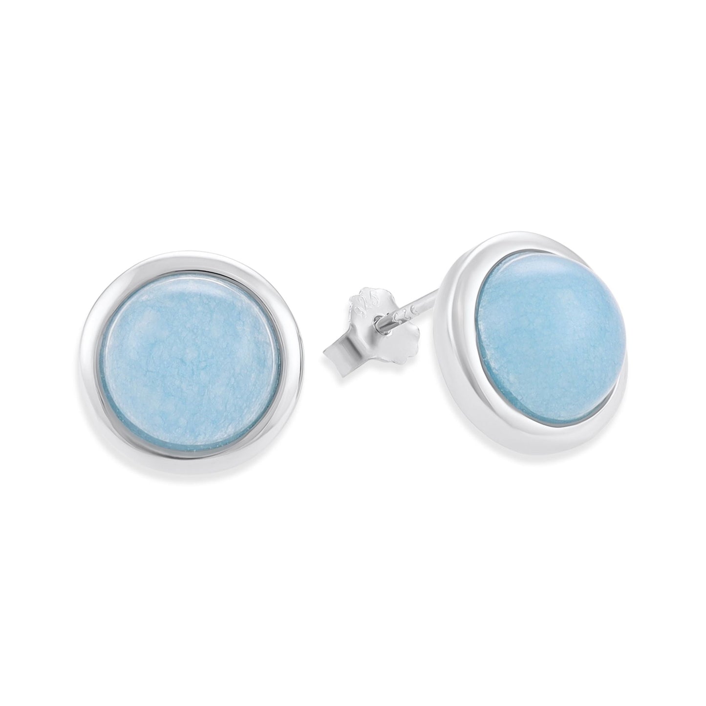 Silver rhodium plated earrings with blue quartz SER6001.BQ - FJewellery