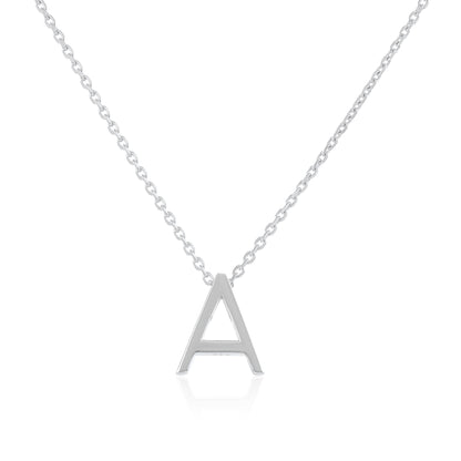 Silver rhodium plated Initial A Necklace PSJCNP - AR - FJewellery