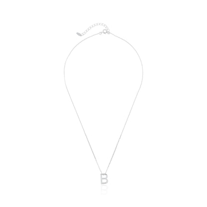 Silver rhodium plated Initial B Necklace PSJCNP - BR - FJewellery