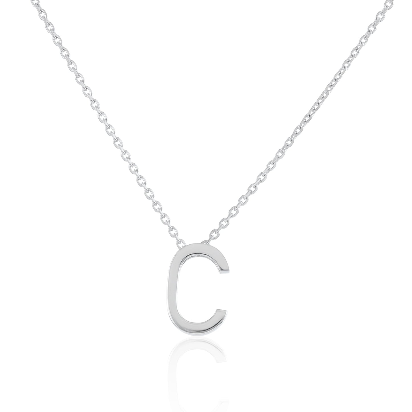 Silver rhodium plated Initial C necklace PSJCNP - CR - FJewellery