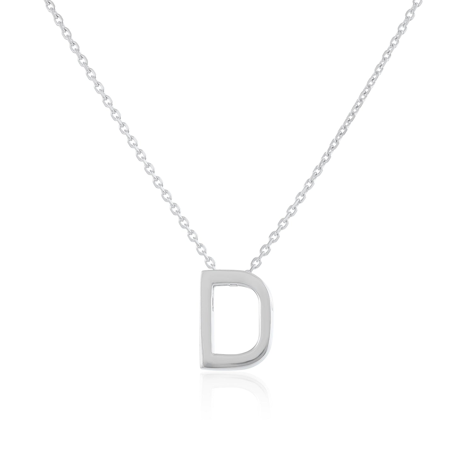 Silver rhodium plated Initial D Necklace PSJCNP - DR - FJewellery