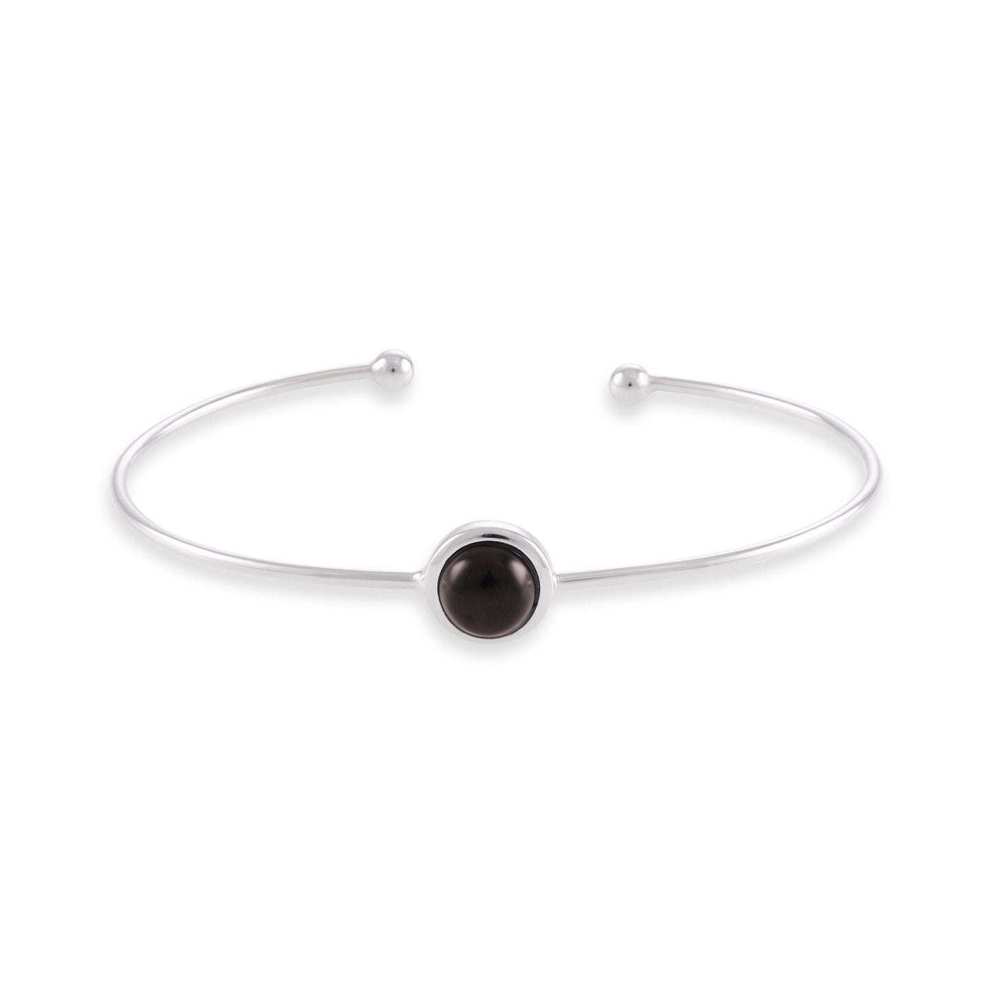 Silver rhodium plated jewellery set with black onyx stone - FJewellery