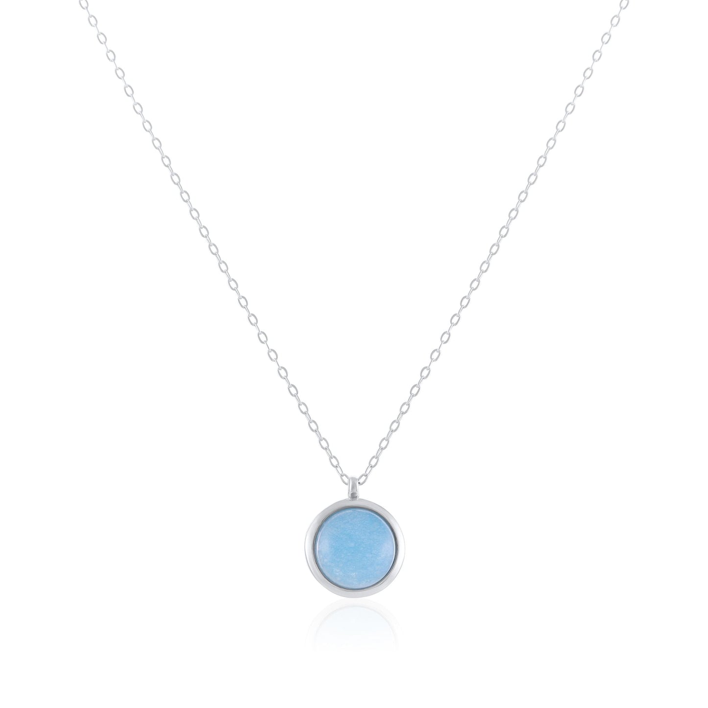 Silver rhodium plated jewellery set with blue quartz stone - FJewellery